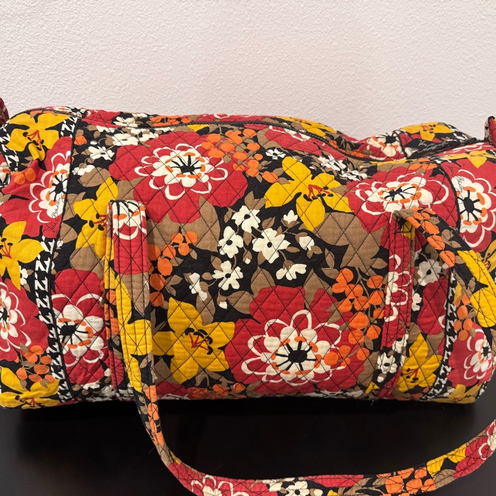 Vera Bradley Red and Yellow Floral Large Duffle Bag